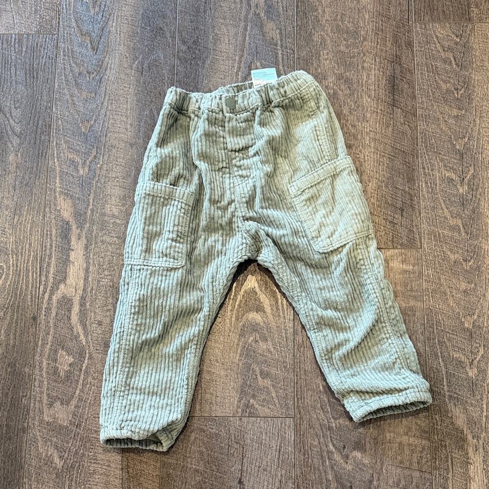 Boys Corduroy Pants in Light Green